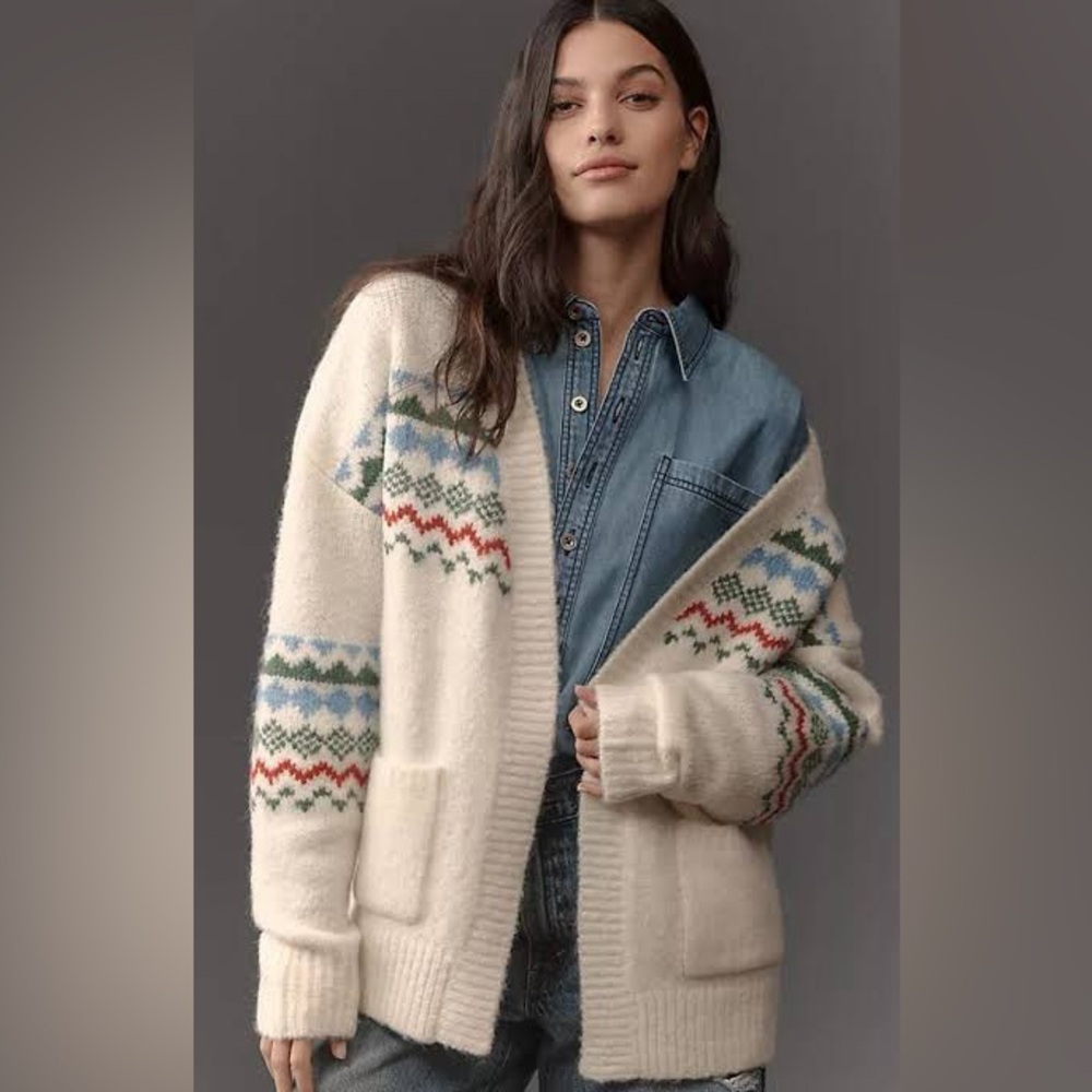 Anthropologie - FRNCH Fairisle Cardigan Sweater